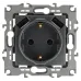 12-4109-12 ЭРА Розетка 2P+E 16A-250В, штор. с 2xUSB 5В-3А, Эра12, графит (10/100/2000)