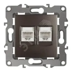 12-3108-13 ЭРА Розетка информационная двойная 2XRJ45, IP20, Эра12, бронза (10/100/2500)