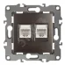 12-3108-13 ЭРА Розетка информационная двойная 2XRJ45, IP20, Эра12, бронза (10/100/2500)