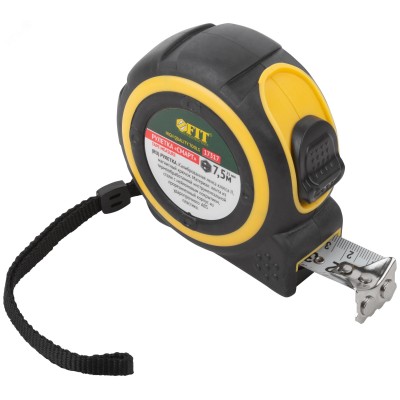 "Рулетка ""Смарт"", калибр.лента, нейлон.покр., магн.крючок, прорезиненный корпус 7,5 м х 25 мм"