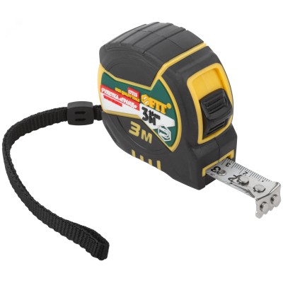 "Рулетка ""Гранд"", калибр.лента, нейлон.покр., магн.крючок, двойной стопор, прорезин.корпус  3 м х 16 мм"