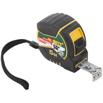 "Рулетка ""Гранд"", калибр.лента, нейлон.покр., магн.крючок, двойной стопор, прорезин.корпус  5 м х 19 мм"