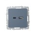 BRITE Розетка USB A+C 18Вт РЮ11-1-БрМ маренго