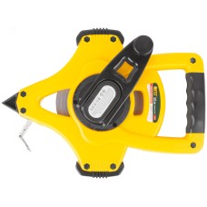 Рулетка геодезическая, стальная лента, открытый пластиковый корпус, ускоренная перемотка, прорезиненная ручка 50 м