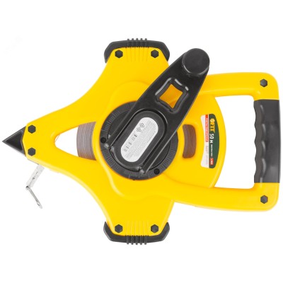 Рулетка геодезическая, стальная лента, открытый пластиковый корпус, ускоренная перемотка, прорезиненная ручка 50 м