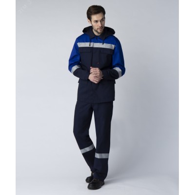 Костюм Эксперт-Антистат МВО NEW (тк.Смесовая,250) п/к, темно-синий/васильковый 64-66, 170-176