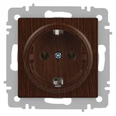 Розетка Intro Accent 6-202-10 2P+E Schuko, 16А-250В, IP20, СУ, венге