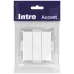 Выключатель Intro Accent 6-106-01М тройной, 10А-250В, IP20, СУ, AL/CU, белый матовый