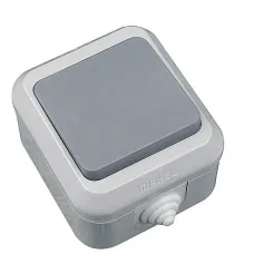 Выключатель 1 кл серый IP 44