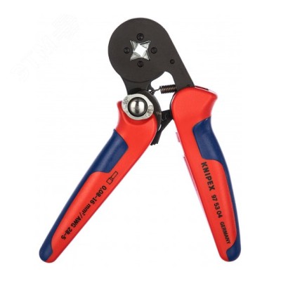 Пресс-клещи для контактных гильз квадратный обжим самонастраивающиеся с боковой установкой 1 гнездо гильзы контактные 008-10+16мм (AWG 28-5) двойн