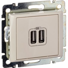 Розетка USB A+A 15Вт слоновая кость VALENA