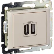 Розетка USB A+A 15Вт слоновая кость VALENA