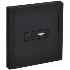 FORTE&PIANO Розетка USB A+C 3,1А FP150M металл черный IEK