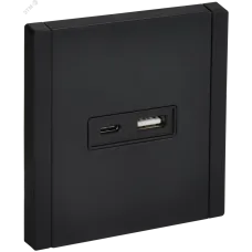 FORTE&PIANO Розетка USB A+C 3,1А FP150M металл черный IEK