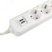 Удлинитель 'Эксперт' 4 гнезда 5 метров 16А/3 5кВт с 2 USB 2,1А ПВС 3х1