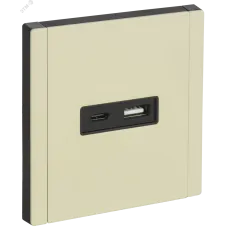 FORTE&PIANO Розетка USB A+C 3,1А FP850M металл слоновая кость IEK