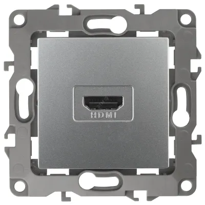 12-3114-03 ЭРА Розетка HDMI, IP20, Эра12, алюминий (10/100/3200)
