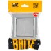 BRITE Выключатель двухклавишный 10А в сборе ВСР10-2-0-БрА алюминий IEK