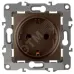 12-2102-13 ЭРА Розетка 2P+E Schuko со шторками, 16A-250В, IP20, Эра12, бронза (10/100/2500)