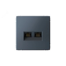 ATLASDESIGN РОЗЕТКА двойная компьютерная RJ45+RJ45, кат.6А, механизм, ГРИФЕЛЬ