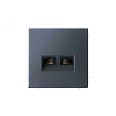 ATLASDESIGN РОЗЕТКА двойная компьютерная RJ45+RJ45, кат.6А, механизм, ГРИФЕЛЬ