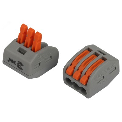 Клемма ЭРА NO-225-346 универсальная 222-413 с рычагами 3-проводная 0.08-2.5/4 мм2 (упаковка 100 шт.)