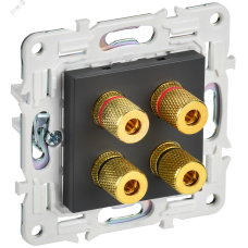 SKANDY Аудиорозетка 4-местная SK-A01T титан IEK