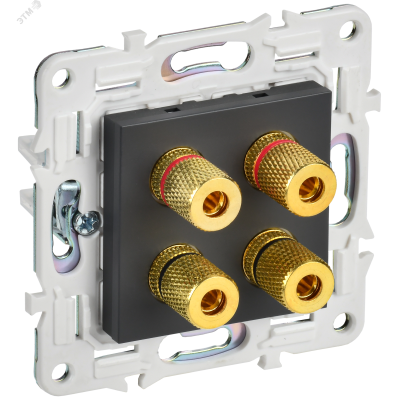 SKANDY Аудиорозетка 4-местная SK-A01T титан IEK
