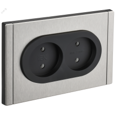 FORTE&PIANO Розетка 2-местная без заземления без защитных шторок безвинтовое крепление 10А FP726M металл никель IEK