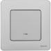 Выключатель 1-клавишный с подсветкой/индикацией 10АХ безвинтовое крепление алюминий INSPIRIA