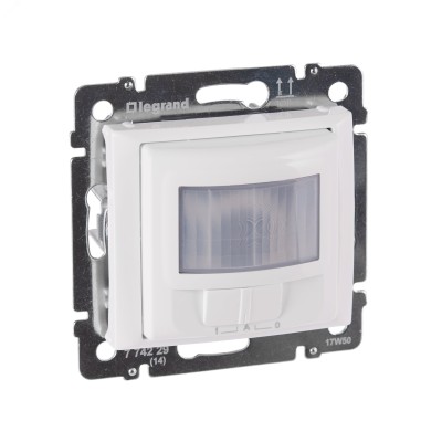 Датчик движения с возможностью ручного управления пассивный инфракрасный без нейтралибелый VALENA