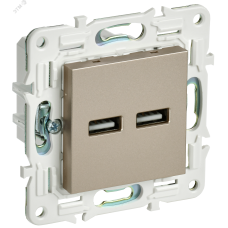 SKANDY Розетка USB A+A 3,1А SK-R15Sh шампань IEK