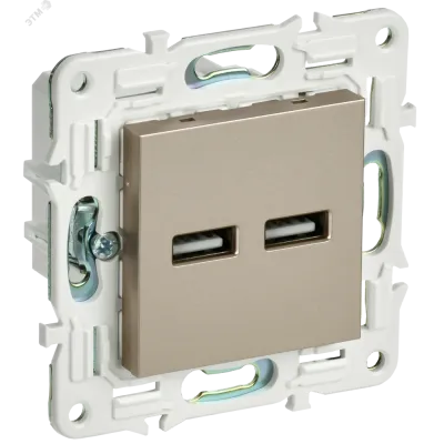 SKANDY Розетка USB A+A 3,1А SK-R15Sh шампань IEK