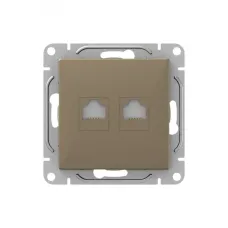 Механизм розетки RJ45 - 2шт, (cat6), шампань Эпика EKF