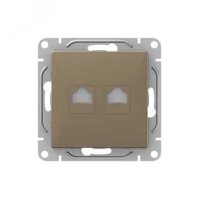 Механизм розетки RJ45 - 2шт, (cat6), шампань Эпика EKF