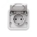 Розетка, одноместная, ОП, винтовые клеммы белый, Бронто EKF