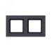 Рамка 2-местная IP44  графит.  пластик Эпика EKF