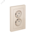 Розетка ATLASDESIGN двойная без заземления 16А в сборе бежевый
