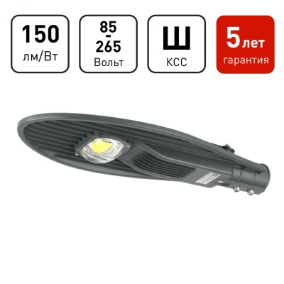 Уличный светильник ЭРА SPP-5-60-5K-W 60Вт 5000К 9000лм IP65 КСС Ш 85-265В IC-COB 48-60мм 5 лет