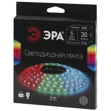 Светодиодная лента ЭРА LS5050 -30LED-IP65-RGB-5m (50/1500)