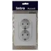 Розетка Intro Accent 6-205-01 2X2P+E Schuko, 16А-250В, IP20, СУ, AL/CU, белый