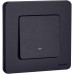 Выключатель 1-клавишный проходной с подсветкой/индикацией 10АХ безвинтовое крепление антрацит INSPIRIA