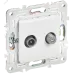 SKANDY Розетка двойная TV+SAT SK-A13W арктический белый IEK