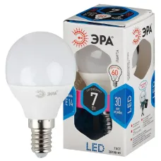 Лампочка светодиодная ЭРА STD LED P45-7W-840-E14 E14 / Е14 7Вт шар нейтральный белый свет
