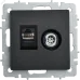 BRITE Розетка двойная TV+RJ45 кат.5E РТВ/РК12-БрЧ черный