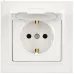 BRITE Розетка 1-местная с заземлением с защитными шторками и крышкой 16А IP44 в сборе               РСбш10-3-44-БрБ белый