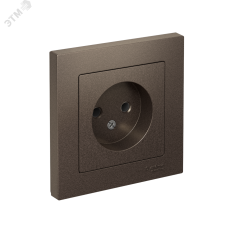 Розетка ATLASDESIGN без заземления 16А в сборе мокко