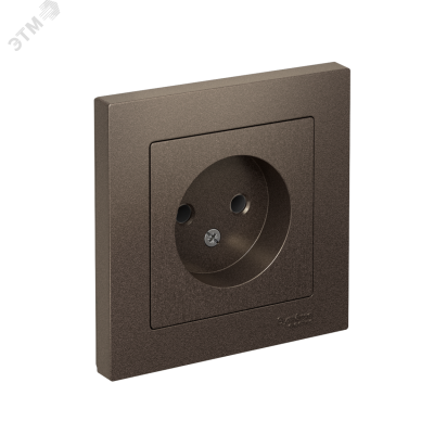 Розетка ATLASDESIGN без заземления 16А в сборе мокко