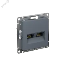 Розетка ATLASDESIGN двойная компьютерная RJ45+RJ45 категория 5E механизм грифель