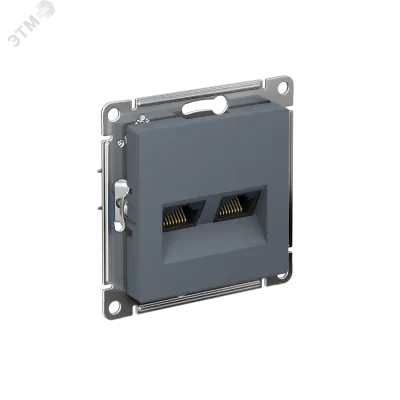 Розетка ATLASDESIGN двойная компьютерная RJ45+RJ45 категория 5E механизм грифель